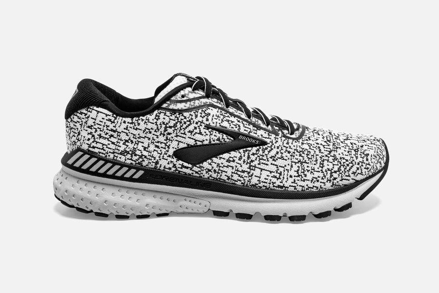 Brooks Men's Adrenaline GTS 20 Road Running Shoes White/Black/Grey PSYM-64180